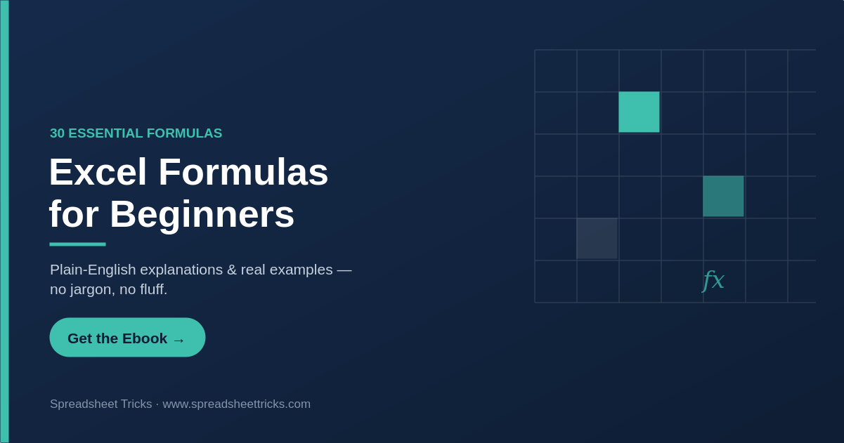 30 Excel Formulas for Beginners ebook
